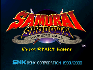 Samurai Shodown III title screen for Playstation